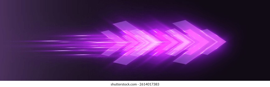 Futuristic speed background with glowing arrows, motion blur, digital technology concept, fast-moving elements, dynamic light trails, high-tech energy flow, acceleration effect, sci-fi motion design
