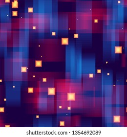 Futuristic Speed Seamless Background. Blurred Lines Texture. Neon Geometric Print Pattern. Big Data Concept.