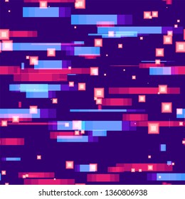 Futuristic Speed Seamless Background. Blurred Stripes Pattern. Technology Poster Background. Big Data Concept.