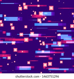 Futuristic Speed Seamless Background. Blurred Lines Texture. Technology Poster Background. Colorful Matrix Backdrop.