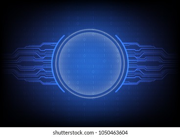 Futuristic sphere shape on circuit board, Technology abstract, transferring and communication concept, Vector illustration background, Backdrop, template, wallpaper.