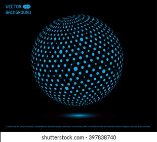 Futuristic sphere.Vector globe design.