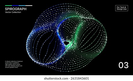 Futuristic Spirograph Wave–Abstract Tech Line Art with Gradient Flow Tech and Digital Artwork