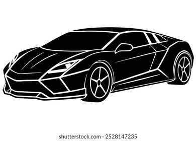 Diseño de ilustraciones de Vector dinámico de coche deportivo futurista, perfecto para gráficos imprimibles y productos digitales. Ideal para amantes de la automoción, entusiastas de la tecnología y proyectos de diseño moderno.