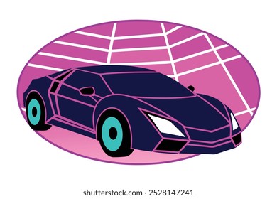 Futuristic sports car dynamic vector artwork design, perfect for printable graphics and digital products. Ideal for automotive lovers, technology enthusiasts, and modern design projects.