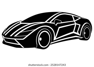 Diseño de ilustraciones de Vector dinámico de coche deportivo futurista, perfecto para gráficos imprimibles y productos digitales. Ideal para amantes de la automoción, entusiastas de la tecnología y proyectos de diseño moderno.