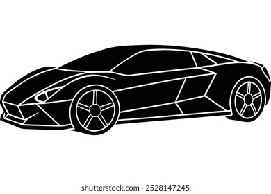 Diseño de ilustraciones de Vector dinámico de coche deportivo futurista, perfecto para gráficos imprimibles y productos digitales. Ideal para amantes de la automoción, entusiastas de la tecnología y proyectos de diseño moderno.