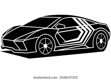 Diseño de ilustraciones de Vector dinámico de coche deportivo futurista, perfecto para gráficos imprimibles y productos digitales. Ideal para amantes de la automoción, entusiastas de la tecnología y proyectos de diseño moderno.