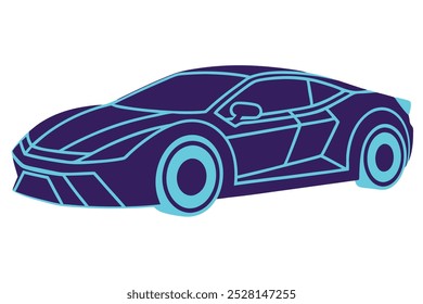 Diseño de ilustraciones de Vector dinámico de coche deportivo futurista, perfecto para gráficos imprimibles y productos digitales. Ideal para amantes de la automoción, entusiastas de la tecnología y proyectos de diseño moderno.