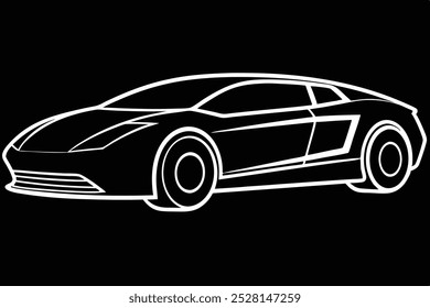 Diseño de ilustraciones de Vector dinámico de coche deportivo futurista, perfecto para gráficos imprimibles y productos digitales. Ideal para amantes de la automoción, entusiastas de la tecnología y proyectos de diseño moderno.