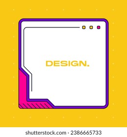 Futuristic square background. Social media frame vector illustration.