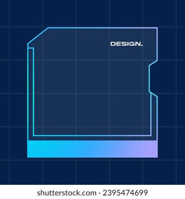 Futuristic square gradient background. Pop up window vector illustration.