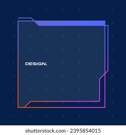Futuristic square gradient background. Pop up window vector illustration.