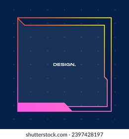 Futuristic square gradient background. Pop up window vector illustration.