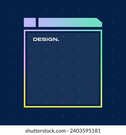 Futuristic square gradient background. Pop up window vector illustration.