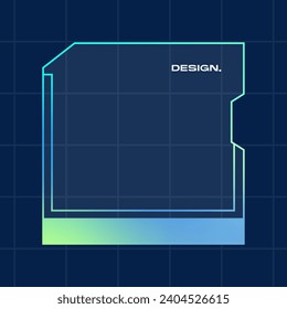 Futuristic square gradient background. Pop up window vector illustration.
