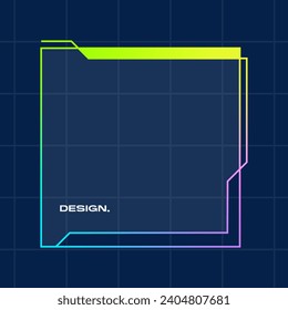 Futuristic square gradient background. Pop up window vector illustration.