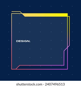 Futuristic square gradient background. Pop up window vector illustration.