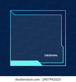 Futuristic square gradient background. Pop up window vector illustration.