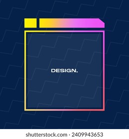 Futuristic square gradient background. Pop up window vector illustration.