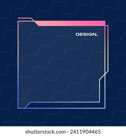 Futuristic square gradient background. Pop up window vector illustration.