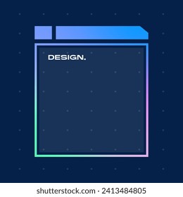 Futuristic square gradient background. Pop up window vector illustration.