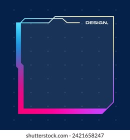 Futuristic square gradient background. Pop up window vector illustration.