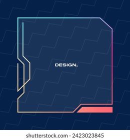 Futuristic square gradient background. Pop up window vector illustration.
