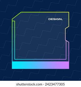 Futuristic square gradient background. Pop up window vector illustration.