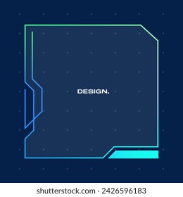 Futuristic square gradient background. Pop up window vector illustration.