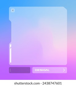 Futuristic square gradient background. Pop up window vector illustration.