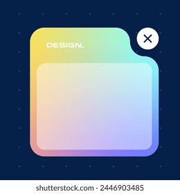 Futuristic square gradient background. Pop up window vector illustration.