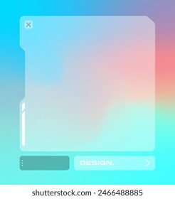 Futuristic square gradient background. Pop up window vector illustration.
