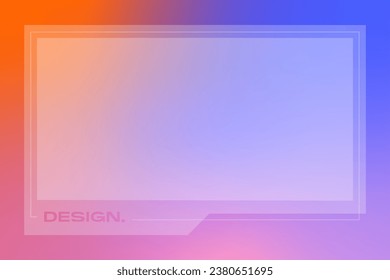 Futuristic square gradient background. Social media frame vector illustration.