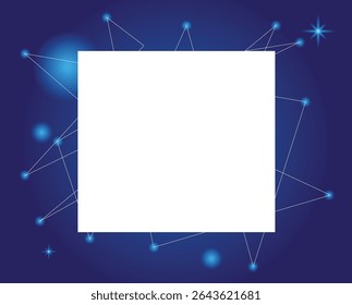 Futuristic Square Technology Hi-Tech Banner on Blue with Mesh. Graphic elements and concepts for industrial illustration vector art
