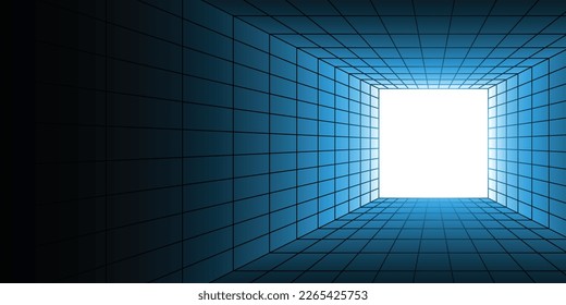 Túnel cuadrado futurista para fondo de trama