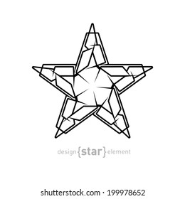 The Futuristic Star Abstract Vector Design Element On White Background. Corporate Logo Template