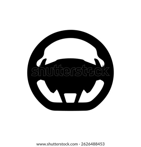 Futuristic steering wheel silhouette vector flat illustration design.