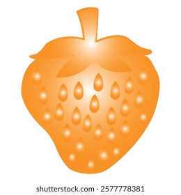 Futuristic Strawberry Icon with Light Effects