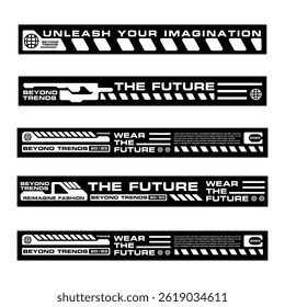 Futuristic streetwea element graphic vector design template