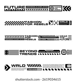 Plantilla de diseño de Vector gráfico de elemento streetwea futurista