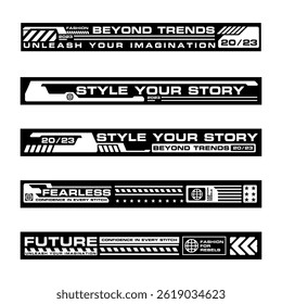 Futuristic streetwea element graphic vector design template