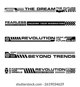 Futuristic streetwea element graphic vector design template