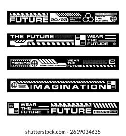 Futuristic streetwea element graphic vector design template