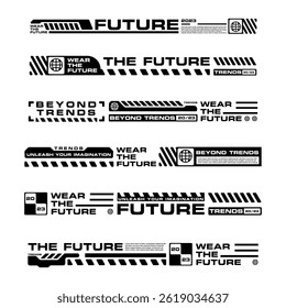 Futuristic streetwea element graphic vector design template