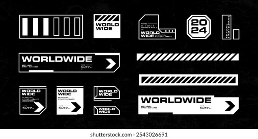 Futuristic streetwear cyberpunk element technology graphic vector design