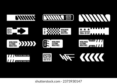Futuristic streetwear cyberpunk interface element technology graphic vector design template	