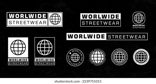 Futuristic streetwear cyberpunk interface element technology graphic vector design template