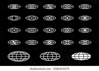 Futuristic streetwear cyberpunk interface element technology graphic vector design template