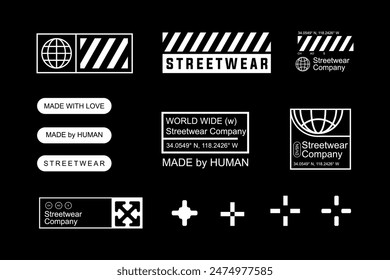 Futuristische Streetwear Cyberpunk Shape Element Technologie Grafik Vektorgrafik Design Vorlage